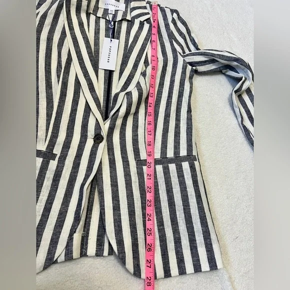 POPSUGAR NWT Striped Linen Blend Blazer - XS - Picture 4 of 10